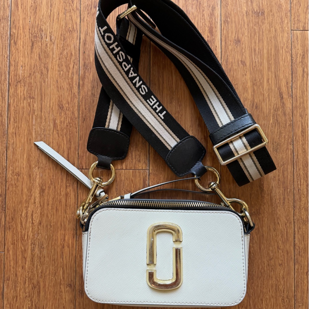 Marc Jacobs Cream and Black Snapshot Bag